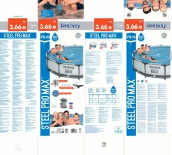 Bestway Steel Pro Max 56416 Steel Pro Max Zwembad + Filterpomp 366 Cm^ Zwembaden