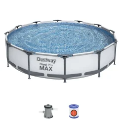 Bestway Steel Pro Max 56416 Steel Pro Max Zwembad + Filterpomp 366 Cm^ Zwembaden