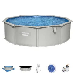 Bestway Zwembad Hydrium Set Inclusief Zandfilter (O460 Cm)^ Zwembaden