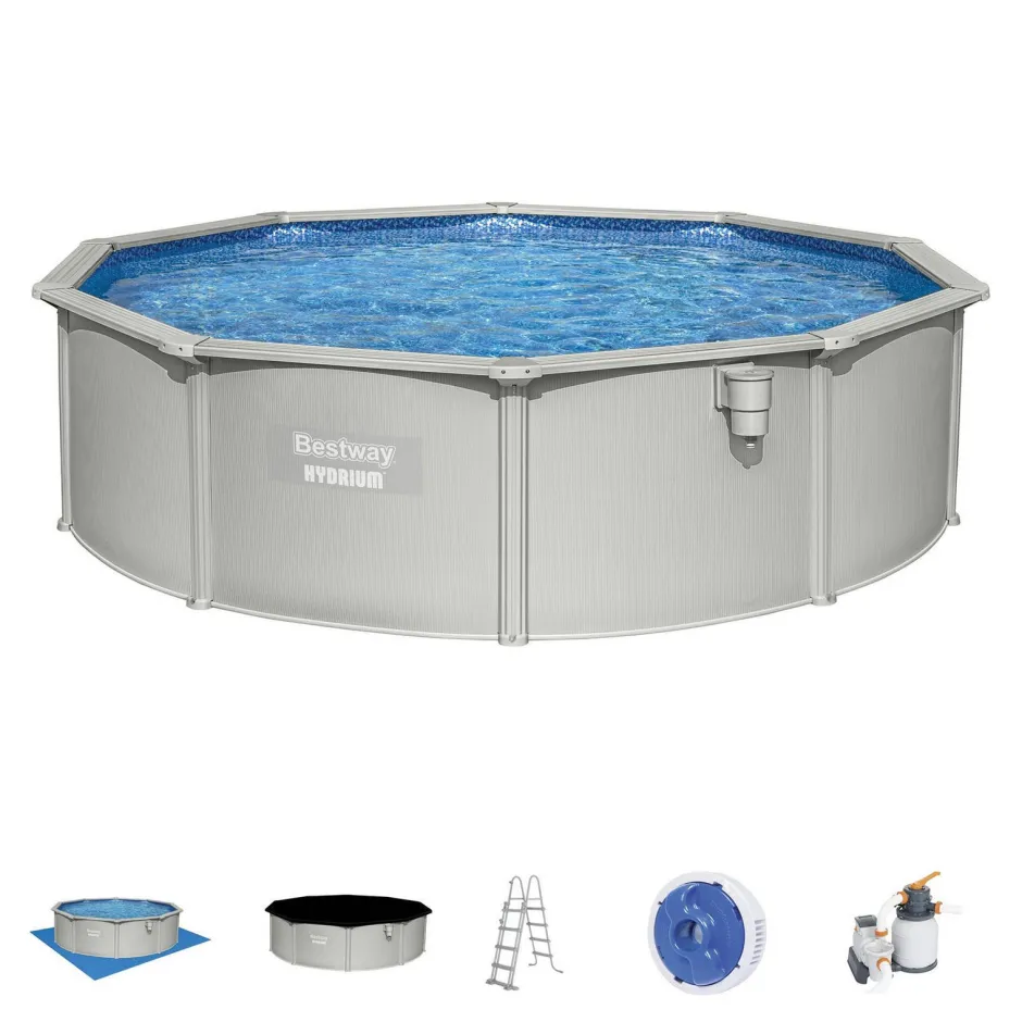 Bestway Zwembad Hydrium Set Inclusief Zandfilter (O460 Cm)^ Zwembaden