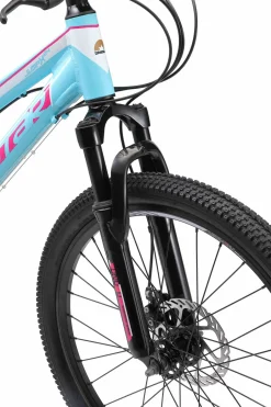 BikeStar Hardtail Mtb Kinderfiets 24 Inch Turquoise /Wit, 21 Speed^ Kinderfietsen