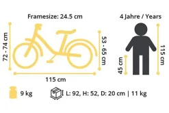 BikeStar Mountainbike Alu Kinderfiets 16 Inch Zwart /Groen^ Kinderfietsen