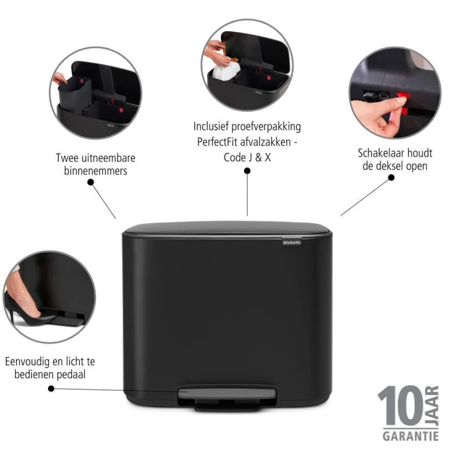 Brabantia Bo Pedaalemmer (23L+11L) Hot