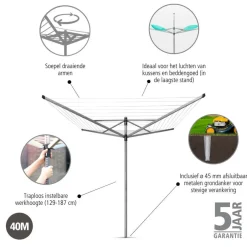 Brabantia Lift-O-Matic Droogmolen New