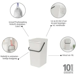 Brabantia Sort & Go Prullenbak (16L) Online