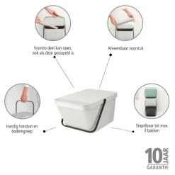 Brabantia Sort & Go Stapelbaar Stapelbare Afvalemmer (20L) Discount