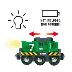 Brio Houten Locomotief Voor Goederentrein Op Batterijen - 33214^ Houten Speelgoed
