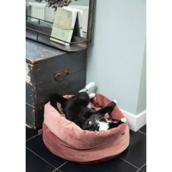 Designed by Lotte Fluco Kattenmand - Fluweel - Roze - 45X45X35 Cm Sale