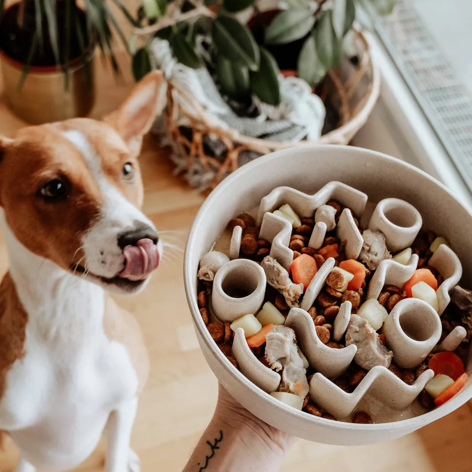 District 70 Hondenvoerbak Bamboo Dog Slow Feeder - O 21 Cm - Merengue Outlet