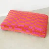 Dogguo Hondenkussen Jacquard Blok Patroon Oranje En Magenta Maat L Hot