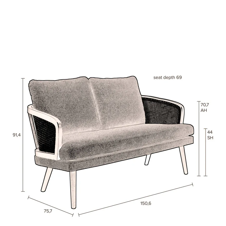 Dutchbone 2-Zitsbank Manou Clearance