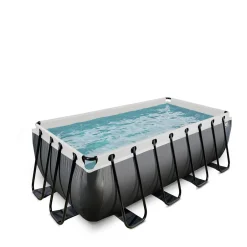 EXIT Black Leather Zwembad 400X200X122Cm Met Filterpomp^ Zwembaden
