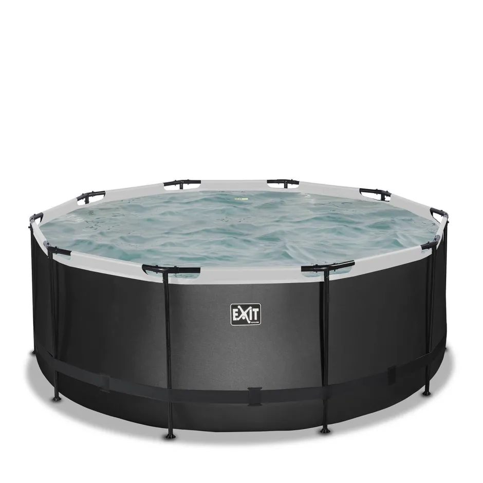 EXIT Black Leather Zwembad O360X122Cm Met Filterpomp^ Zwembaden
