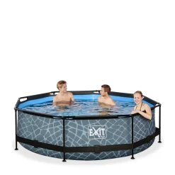 EXIT Frame Pool O300X76Cm (12V Cartridge Filter) – Grijs^ Zwembaden