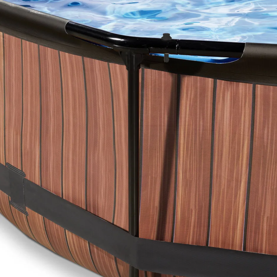 EXIT Frame Pool O300X76Cm (12V Cartridge Filter) – Houtbruin^ Zwembaden