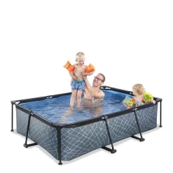 EXIT Frame Pool 220X150X60Cm (12V Cartridge Filter) - Grijs^ Zwembaden