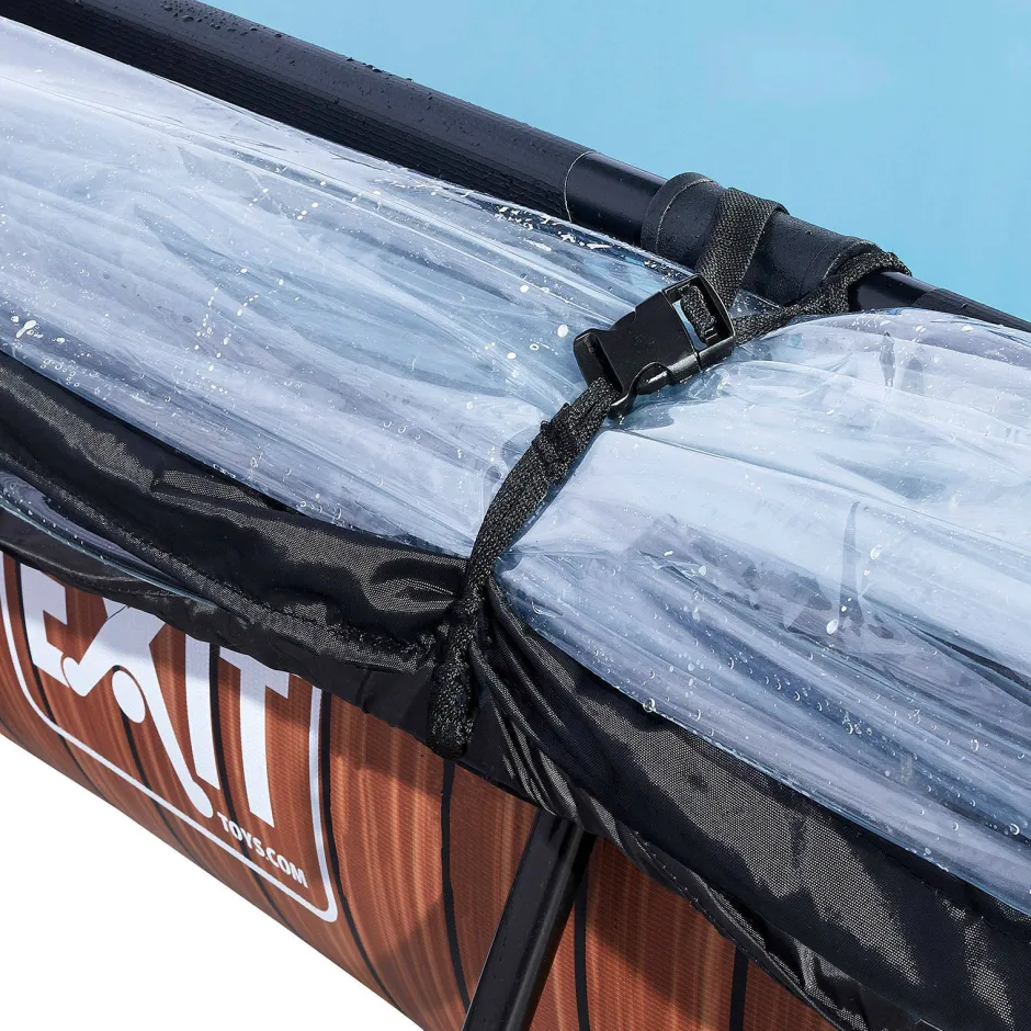 EXIT Wood Zwembad 300X200X65Cm Met Overkapping En Filterpomp Bruin^ Zwembaden