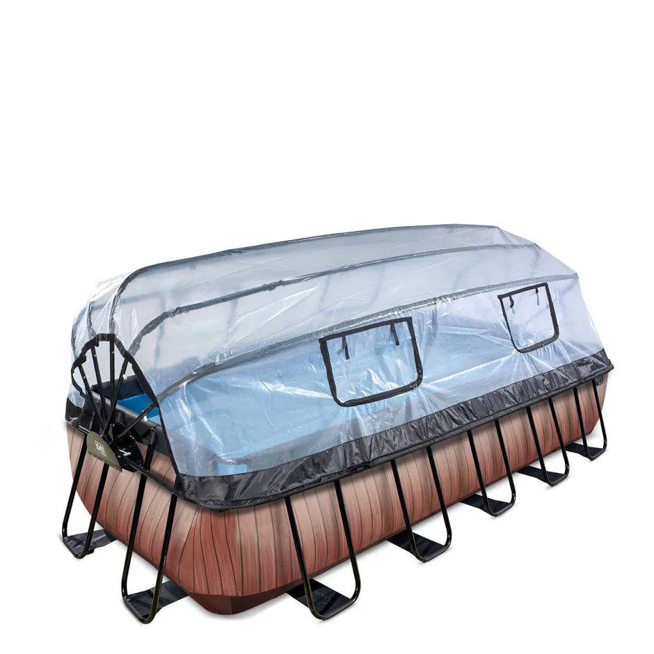 EXIT Zwembad Wood Met Overkapping (540X250 Cm)^ Zwembaden