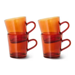 HKliving Koffieglas 70'S (O7,7 Cm) (200 Ml) (Set Van 4) New