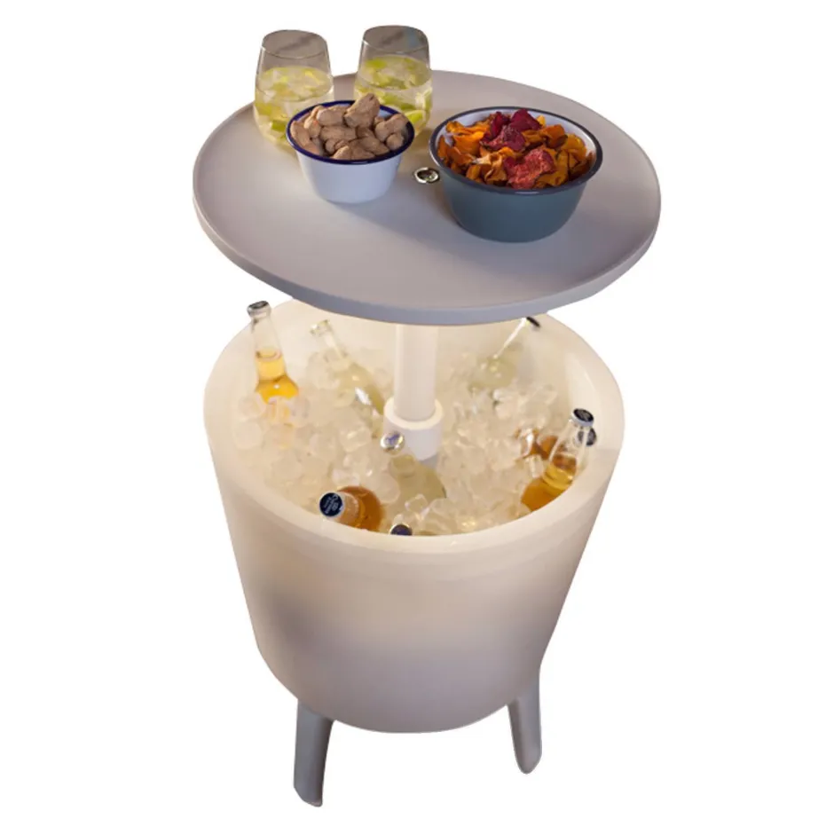 Keter Bijzettafel Illuminated Coolbar (Verlicht O50/57 Cm)^ Tuintafels