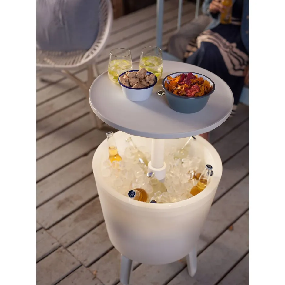 Keter Bijzettafel Illuminated Coolbar (Verlicht O50/57 Cm)^ Tuintafels