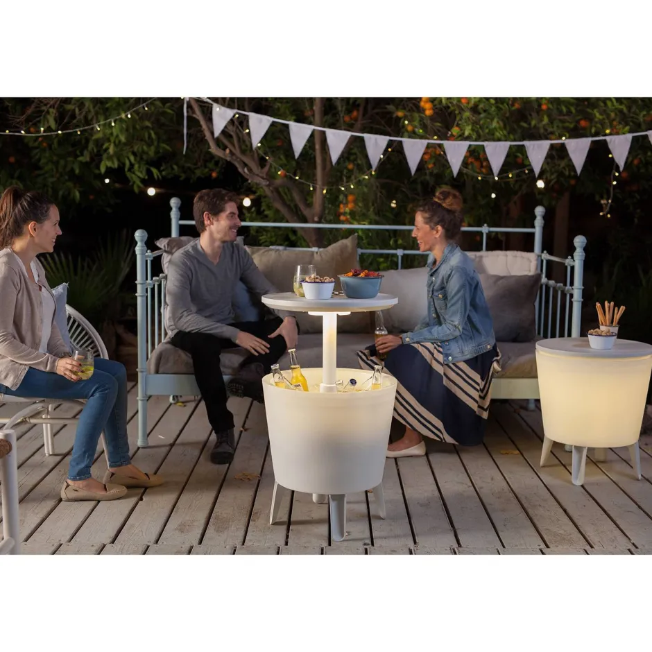 Keter Bijzettafel Illuminated Coolbar (Verlicht O50/57 Cm)^ Tuintafels