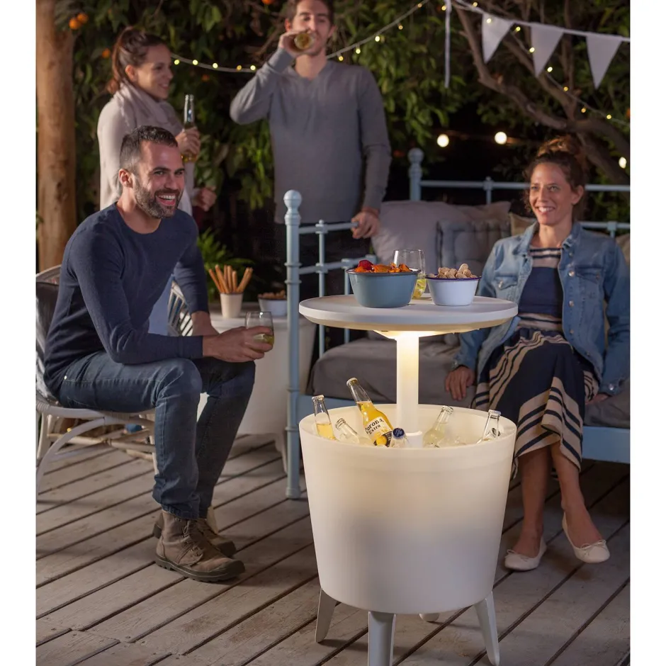 Keter Bijzettafel Illuminated Coolbar (Verlicht O50/57 Cm)^ Tuintafels