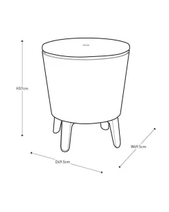 Keter Bijzettafel Illuminated Coolbar (Verlicht O50/57 Cm)^ Tuintafels