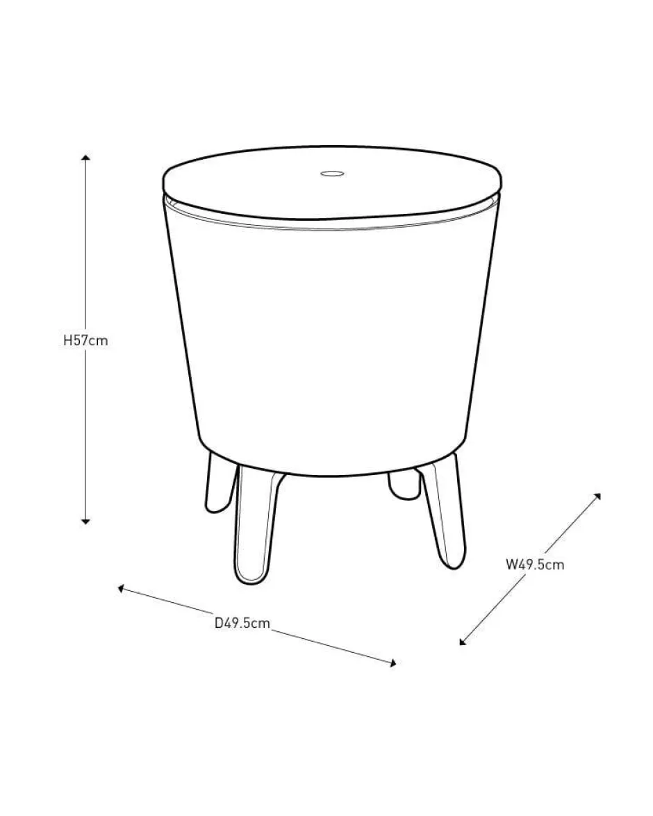 Keter Bijzettafel Illuminated Coolbar (Verlicht O50/57 Cm)^ Tuintafels