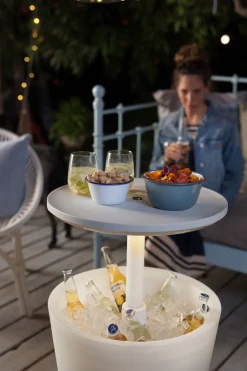 Keter Bijzettafel Illuminated Coolbar (Verlicht O50/57 Cm)^ Tuintafels