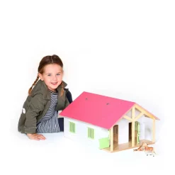 Kids Globe Paardenstal Schaal 1:24^ Houten Speelgoed