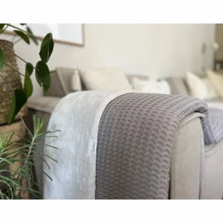 Koeka Oslo Plaid Wafel En Teddy Clay/Pebble (140X200 Cm) Online