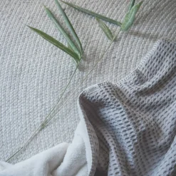 Koeka Oslo Plaid Wafel En Teddy Clay/Pebble (140X200 Cm) Online