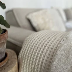 Koeka Oslo Plaid Wafel/Teddy 140X200 Cm Natural/Pebble (140X200 Cm) Online