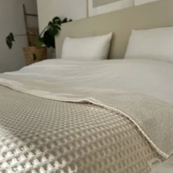 Koeka Oslo Plaid Wafel/Teddy 140X200 Cm Natural/Pebble (140X200 Cm) Online