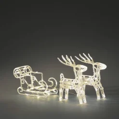 Konstsmide Acryl Rendieren Met Slee (Tuin) (Dimbaar)(42X70 Cm) (96 Led) Hot