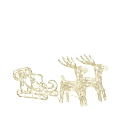 Konstsmide Acryl Rendieren Met Slee (Tuin) (Dimbaar)(42X70 Cm) (96 Led) Hot