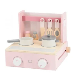 Label Label Wood Houten Kookfornuis Met Accessoires Roze^ Houten Speelgoed