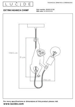 Lucide Hanglamp Extravaganza Chimp