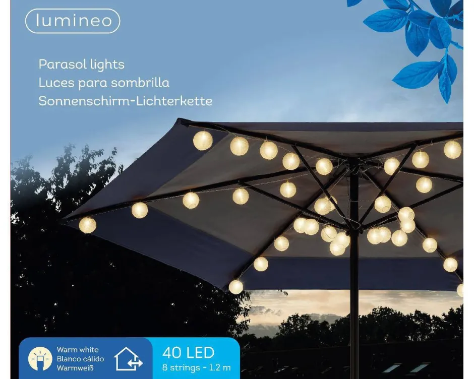 Lumineo Led Parasol Partylight Buiten Met Stekker^ Buitenlampen