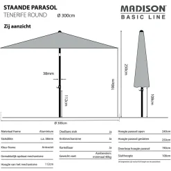 Madison Parasol Tenerife (300X300 Cm)^ Parasols