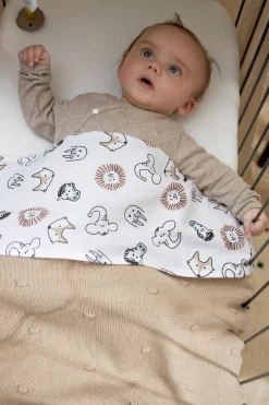 Meyco Baby Ledikantlaken Animal/Uni - Set Van 2 100X150 Cm Wit/Multi Online