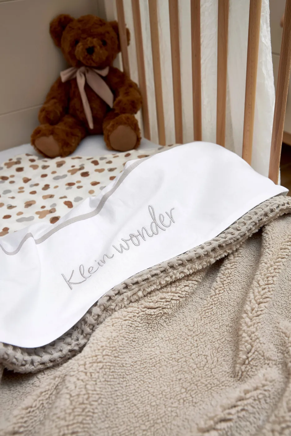 Meyco Baby Wieglaken 'Klein Wonder' Greige Best