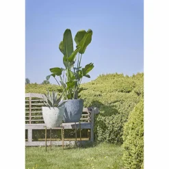 Mica Decorations Bravo Bloempot Rond Lichtgrijs Slate - (H40Xo45 Cm)^ Bloempotten