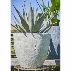 Mica Decorations Bravo Bloempot Rond Lichtgrijs Slate - (H40Xo45 Cm)^ Bloempotten