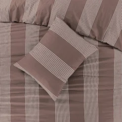NOUS Living Katoenen Dekbedovertrek 1 Persoons Wide Stripe (140X220 Cm) Outlet