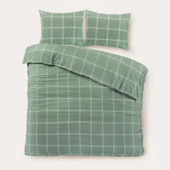 NOUS Living Katoenen Dekbedovertrek Lits-Jumeaux Line Check (240X220 Cm) Outlet