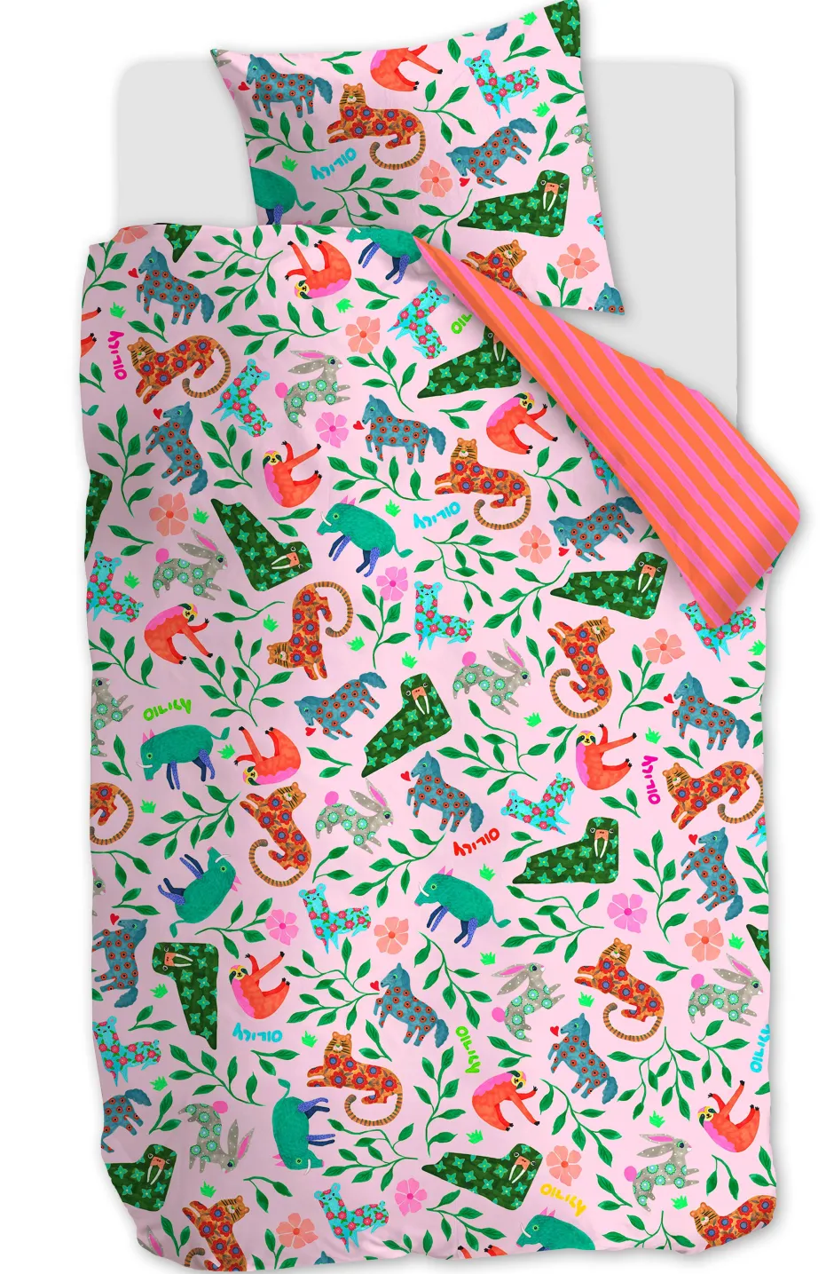 Oilily Katoenen Dekbedovertrek 1 Persoons Happy Zoo (140X200 Cm) Sale