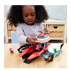 Paw Patrol The Mighty Movie Pup Squad Transformerend Vliegdekschip Hoofdkwartier^ Speelgoedvoertuigen