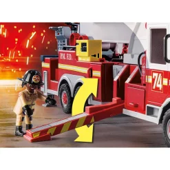 Playmobil City Action Brandweerwagen: Us Tower Ladder 70935^ Speelfiguren